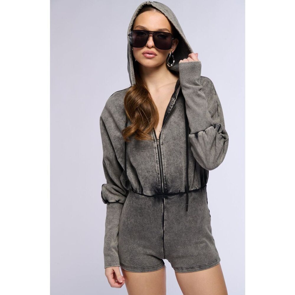 New! Mardie Mineral Wash French Terry Romper Out Of Stock L
